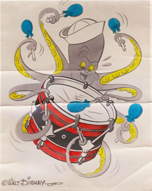 Walt Disney drawing of the USS DRUM